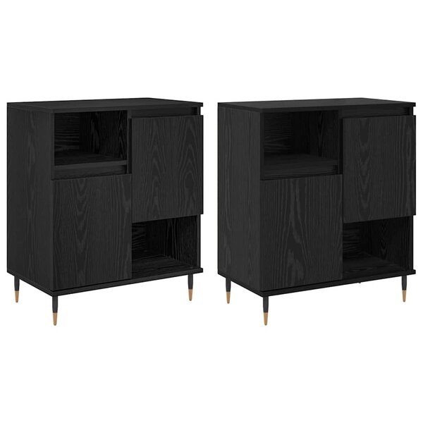 vidaXL Buffets 2 Pièces Chêne noir 120 x 35 x 70 cm Bois d'ingénierie