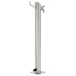 vidaXL Colonne à eau de jardin ronde Acier inoxydable 95 cm