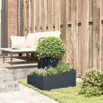 vidaXL Pot de Fleur en Plastique Anthracite Plastique Moyen Durable