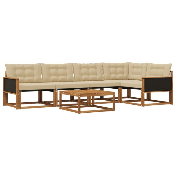 vidaXL Ensemble de canapés d'extérieur 6 Pièces Naturel et Beige