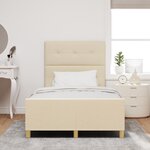 Lit vidaXL Crème 120x200 cm en tissu
