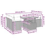 vidaXL Salon de jardin 7 Pièces avec coussins noir résine tressée