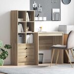 vidaXL Bureau avec rangement 2 Pièces Chêne Sonoma 70 x 50 x 76 cm