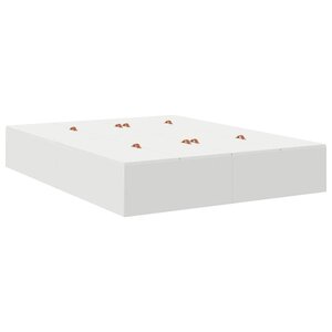 vidaXL Cadre de lit avec stockage Blanc 135 x 190 cm Bois d'ingénierie
