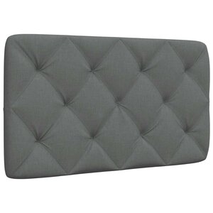 vidaXL Coussin de tête de lit gris foncé 90 cm tissu