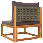 vidaXL Salon de jardin avec coussins 7 Pièces bois massif d'acacia