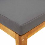 vidaXL Repose-pied avec coussin gris foncé Bois d'acacia massif