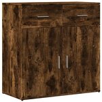 vidaXL Buffets 2 Pièces chêne fumé 79x38x80 cm bois d'ingénierie
