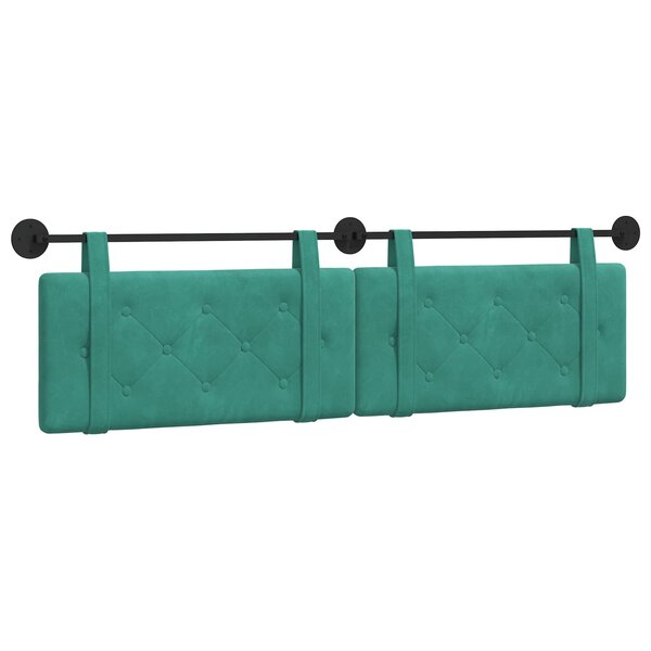 vidaXL Tête de lit suspendue Turquoise Velours