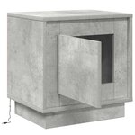 vidaXL Table de chevet avec éclairage LED Gris béton 44x34 5x45 cm