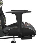 vidaXL Chaise de jeu de massage repose-pied Noir&Camouflage Similicuir