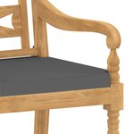 vidaXL Chaises Batavia lot de 4 avec coussins Bois de teck solide