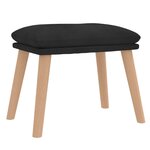 vidaXL Chaise de relaxation avec tabouret Noir Velours