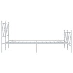 vidaXL Cadre de lit métal avec tête de lit/pied de lit blanc 120x190cm