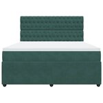 vidaXL Sommier à lattes de lit et matelas Vert foncé 180x200cm Velours