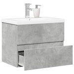 vidaXL Ensemble de meubles de salle de bain 2 Pièces gris béton