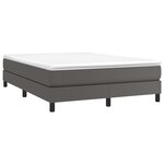 vidaXL Sommier à lattes de lit avec matelas Gris 140x200 cm Similicuir