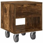vidaXL Table de chevet Chêne fumé 40 5 x 40 x 48 cm Bois d'ingénierie