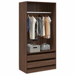 vidaXL Garde-robe Chêne marron 100x50x200 cm Bois d'ingénierie