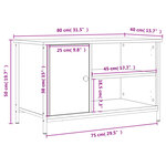 vidaXL Meuble TV Noir 80x40x50 cm Bois d'ingénierie