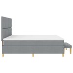 vidaXL Lit box spring avec matelas et banc gris clair 200x200 cm tissu