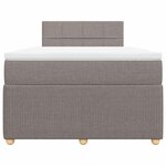 vidaXL Sommier à lattes de lit avec matelas Taupe 120x200 cm Tissu