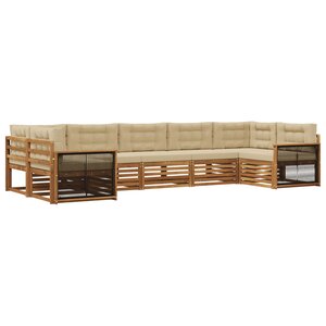 vidaXL Ensemble de canapés d'extérieur 7 pc Naturel et Beige