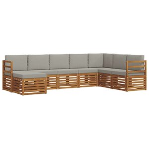 vidaXL Ensemble de canapés d'extérieur 8 Pièces Gris Naturel et Clair
