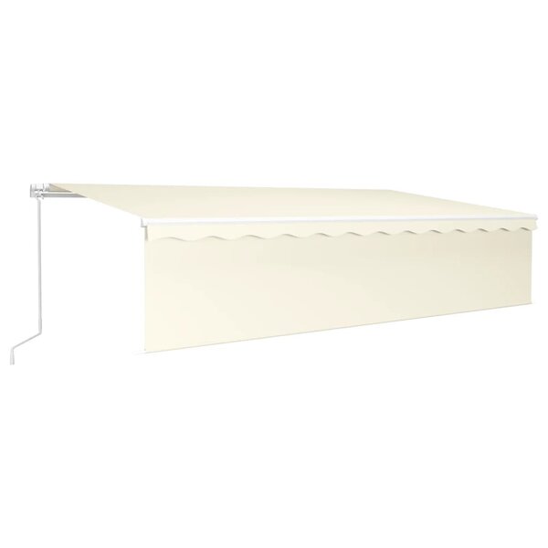 vidaXL Auvent manuel rétractable avec store et LED 6x3 m Crème