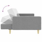 vidaXL Canapé-lit à 2 places avec repose-pied gris clair tissu