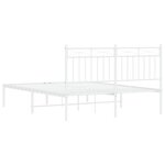 vidaXL Cadre de lit métal avec tête de lit blanc 140x190 cm