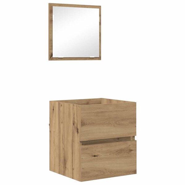 vidaXL Cabinet de rangement de salle de bain Chêne fait main MDF Moyen