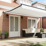 vidaXL Auvent Rétractable Blanc 500 × 300 cm Tissu et Métal
