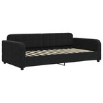 vidaXL Lit de jour avec lit gigogne et matelas noir 100x200 cm velours