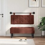 vidaXL Tête de lit suspendue Brun Brillant PU antique