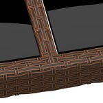 vidaXL Table de jardin 150x90x75 cm Verre trempé/résine tressée Marron