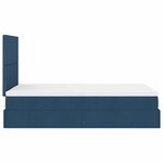 vidaXL Cadre de lit ottoman avec matelas bleu 120x200 cm tissu