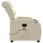 vidaXL Fauteuil de massage inclinable crème similicuir