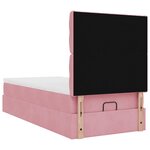 vidaXL Cadre de lit ottoman avec matelas rose 90x200 cm velours