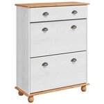 vidaXL Cabinet à chaussures avec tiroir ASKIM Blanc 85 x 35 x 108 cm