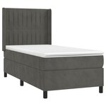 vidaXL Sommier à lattes de lit avec matelas Gris foncé 100x200 cm
