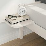 vidaXL Cadre de lit avec tables de chevet Blanc 200 x 210 cm