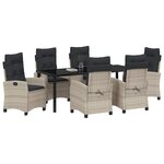 vidaXL Ensemble de salle à manger pour jardin 7 Pièces Gris clair