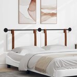 vidaXL Tête de lit suspendue Avec lumière LED Blanc PU antique
