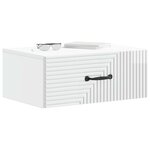 vidaXL Cabinet de chevet mural 2 Pièces Blanc brillant 49 x 34 5 x 20 cm