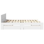 vidaXL Cadre de lit avec tête de lit blanc 200x200cm bois d'ingénierie