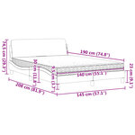 vidaXL Lit avec matelas noir 140x190 cm tissu