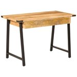 vidaXL Bureau avec tiroirs 105x55x70 cm bois de manguier massif et fer
