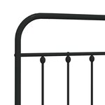 vidaXL Tête de lit métal noir 150 cm