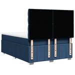 vidaXL Sommier à lattes de lit avec matelas Bleu 160x200 cm Tissu